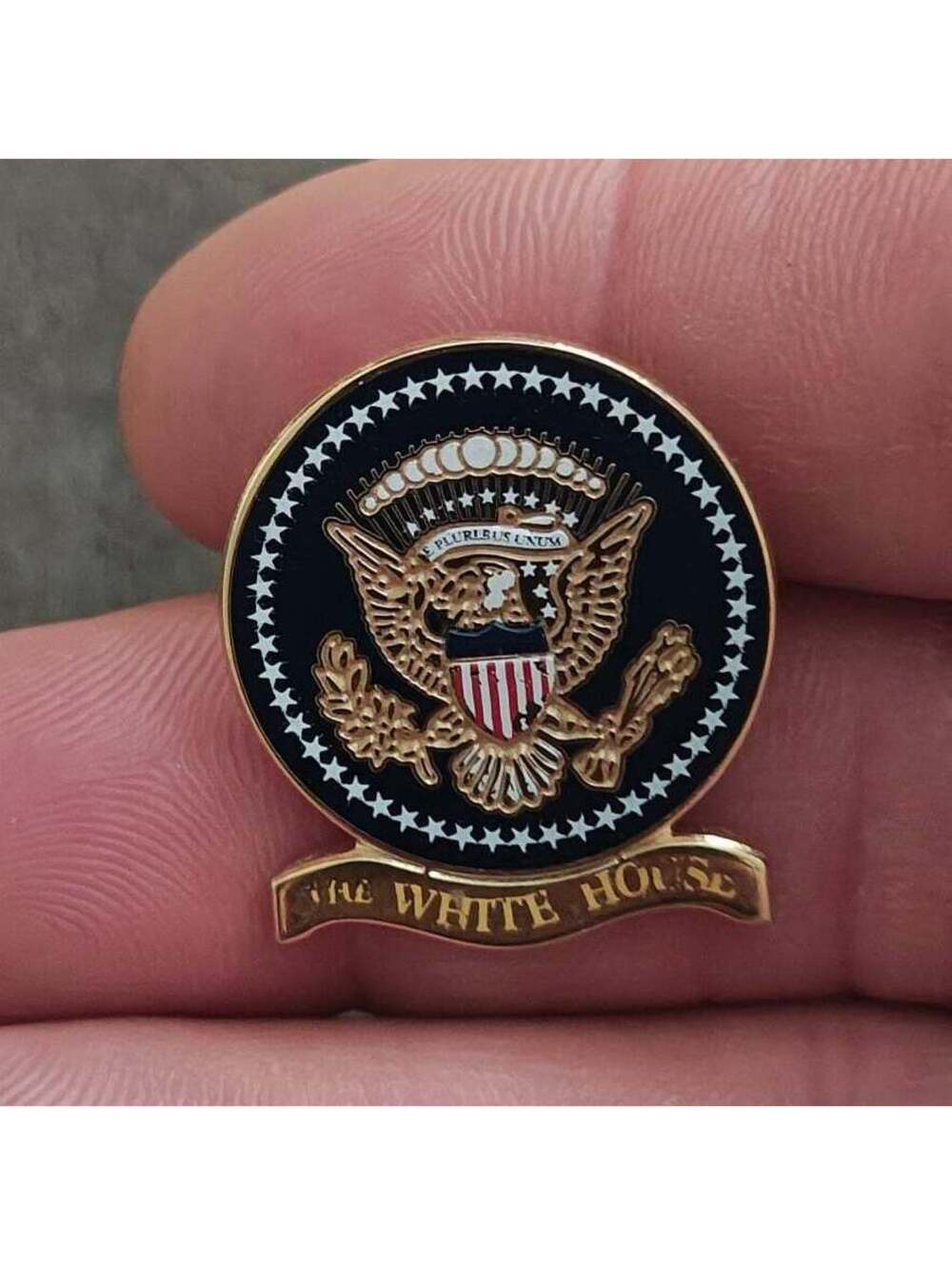 The White House Gold Tone Enamel Pin